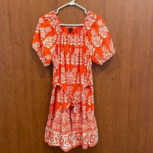 NWT Ann Taylor lined orange floral dress